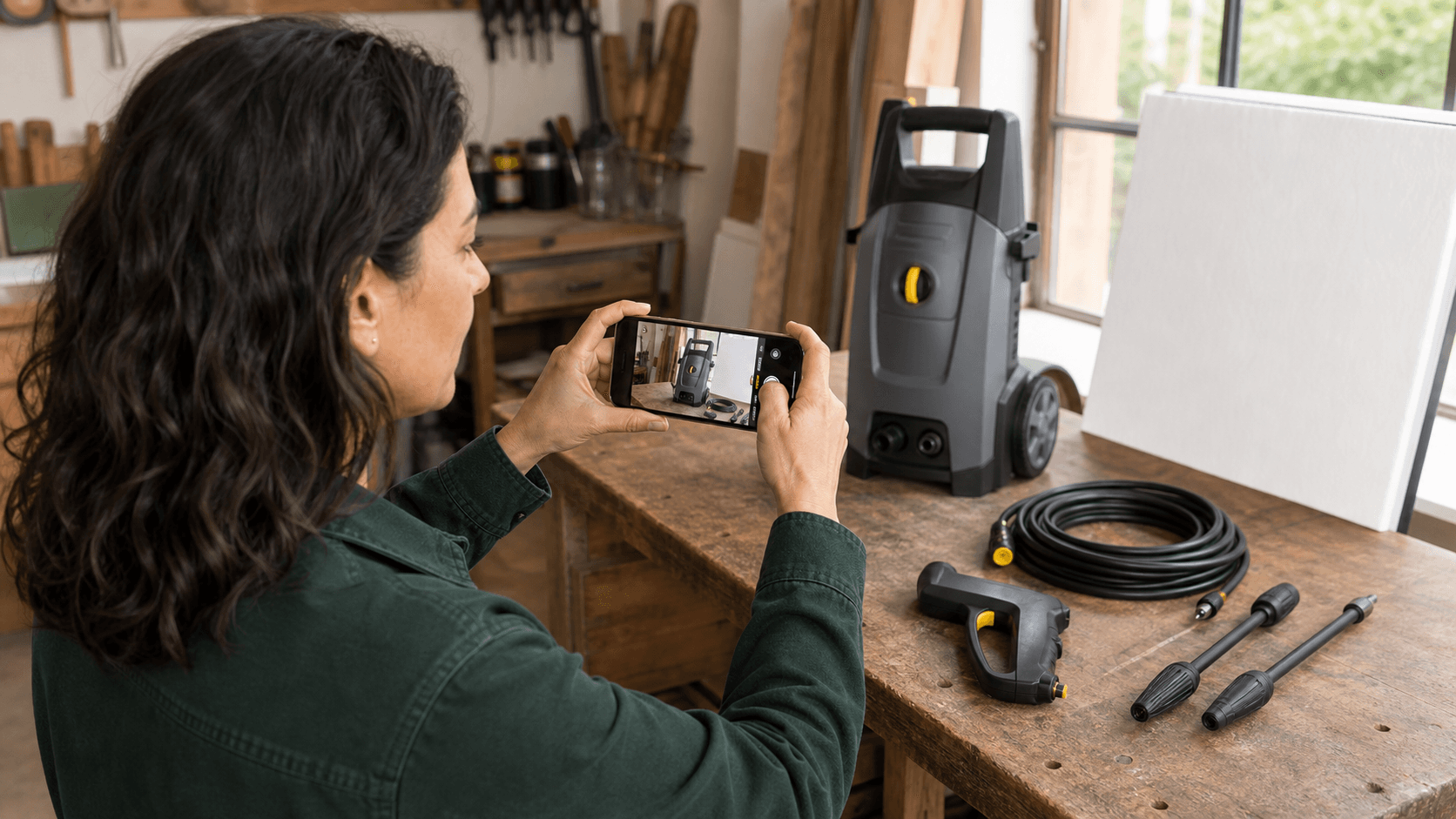 A tool owner preparing a clear listing